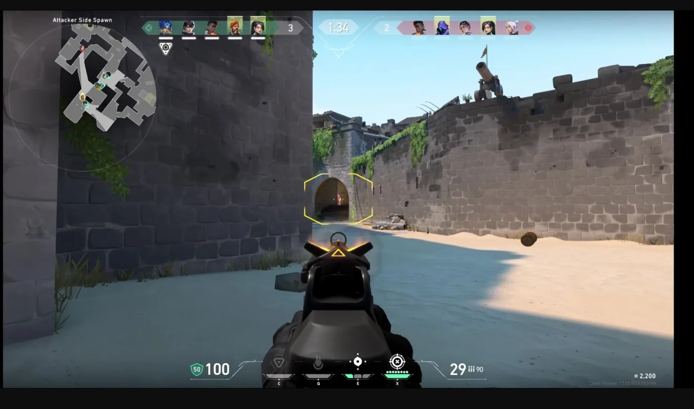 VALORANT gameplay evidence frame used in an analysis